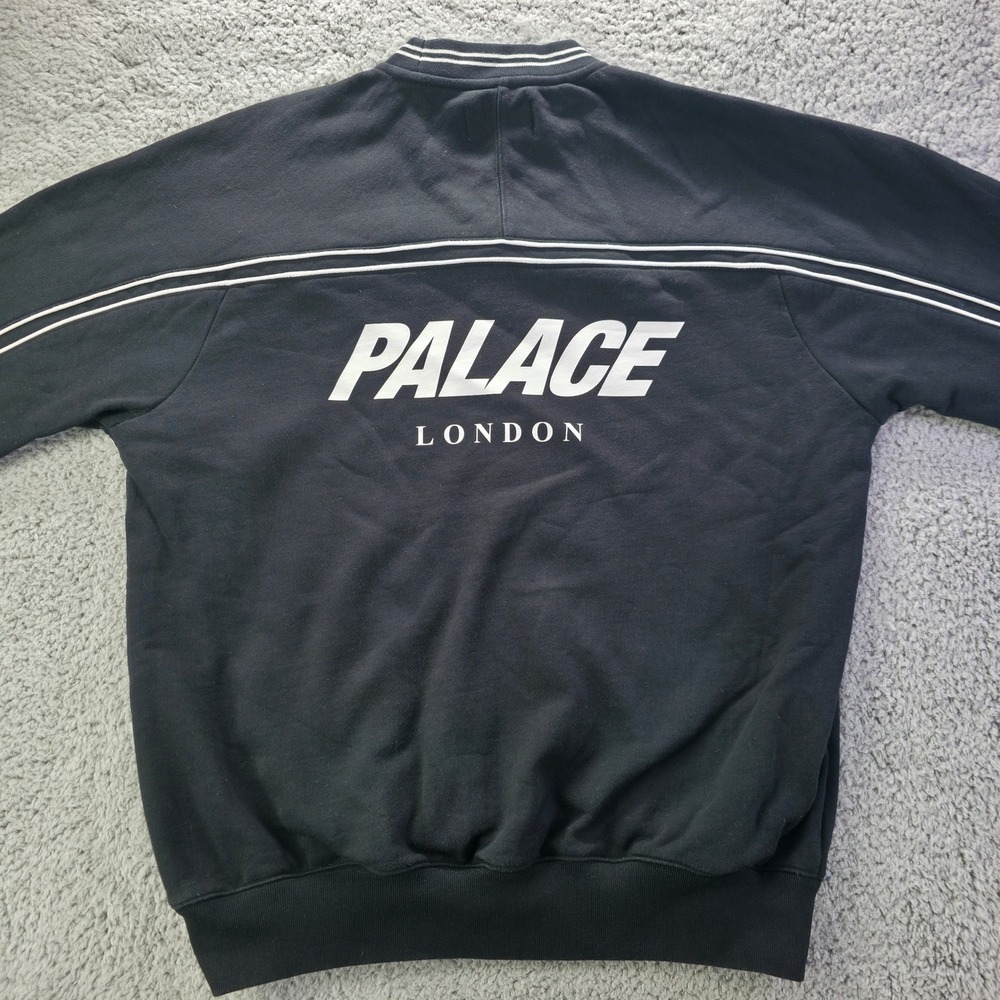Palace London Skateboards Logo Sweatshirt Terry Striped Black Mens Large
